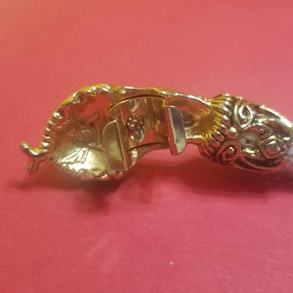 DL Auld White Mesh Snake Belt Necklace Crystal Blue Eyes Gold Tone VTG Signed. - Picture 4 of 11